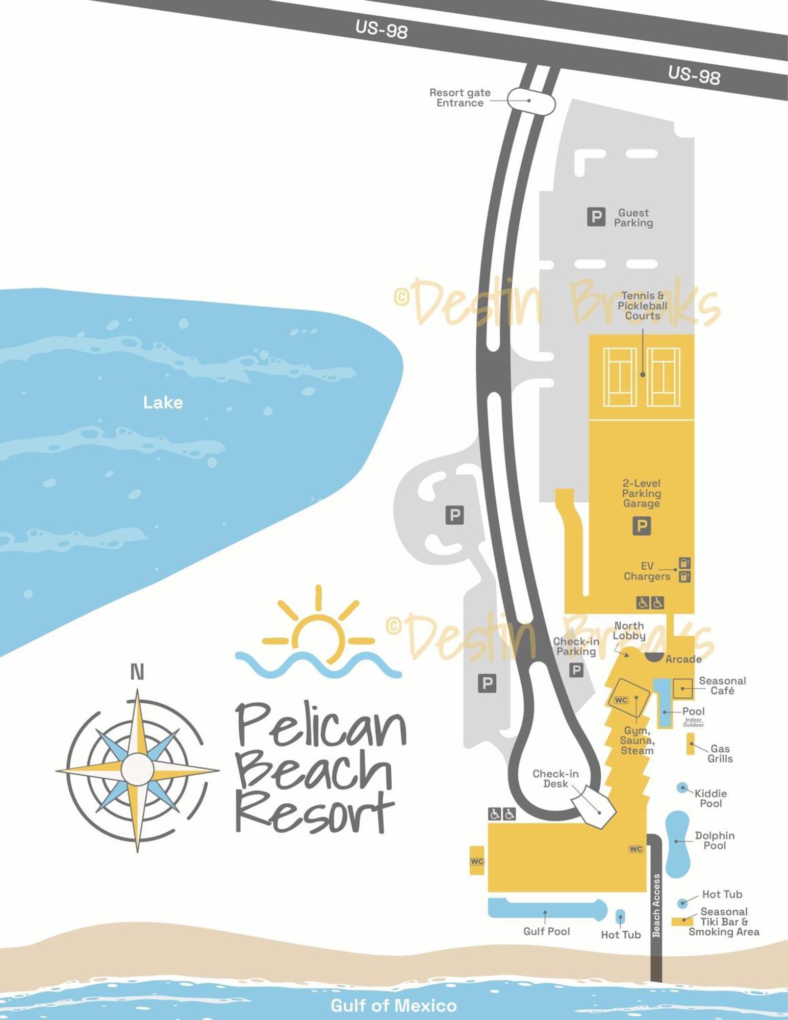 Pelican Beach Resort Condos 德斯廷 外观 照片